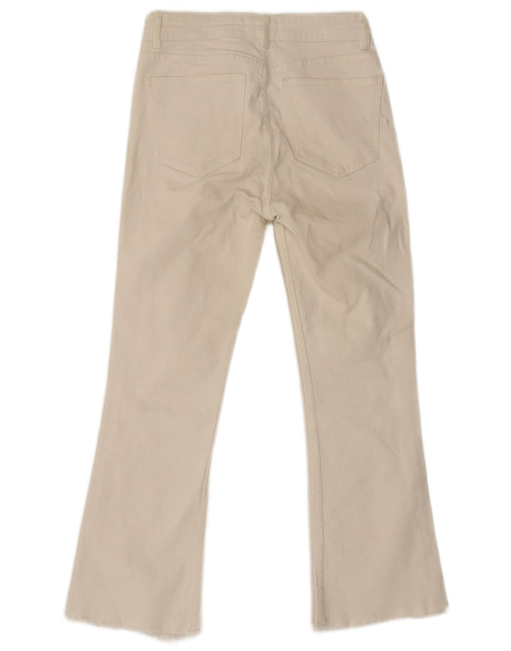 Zara Damen Schlagjeans EU 38 Small W28 L26 Weiße Baumwolle