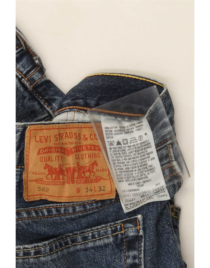 Levi's Herren 562 Straight Jeans W34 L32 Blaue Baumwolle