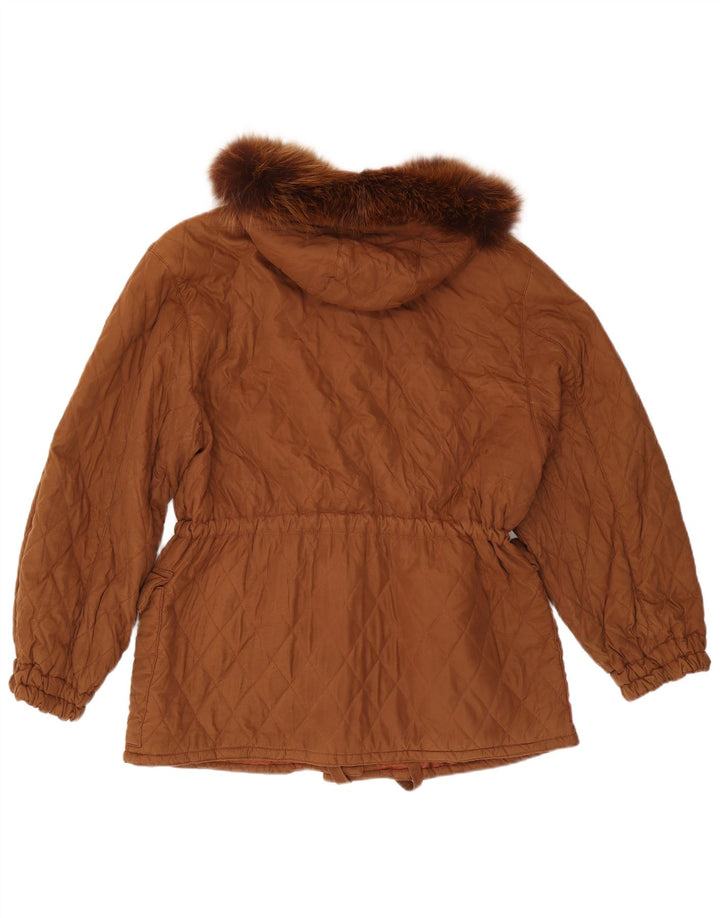 Ileana Zara Damen Übergroße Steppjacke mit Kapuze IT 40 Small Braun