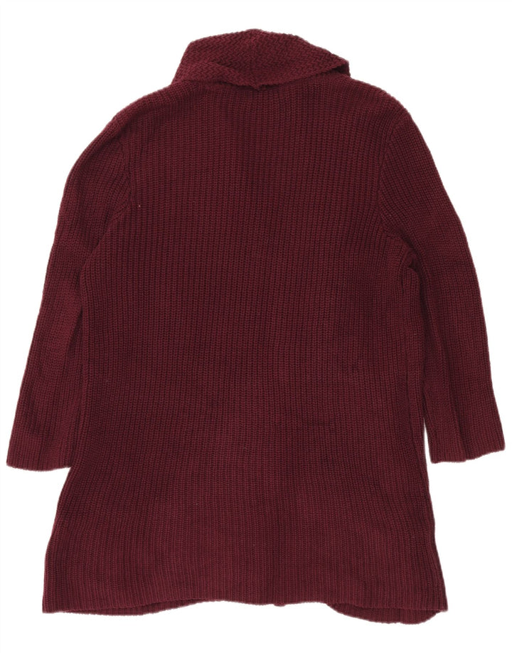 Chaps Damen Longline Open Cardigan Pullover UK 16 Large Kastanienbraun Baumwolle