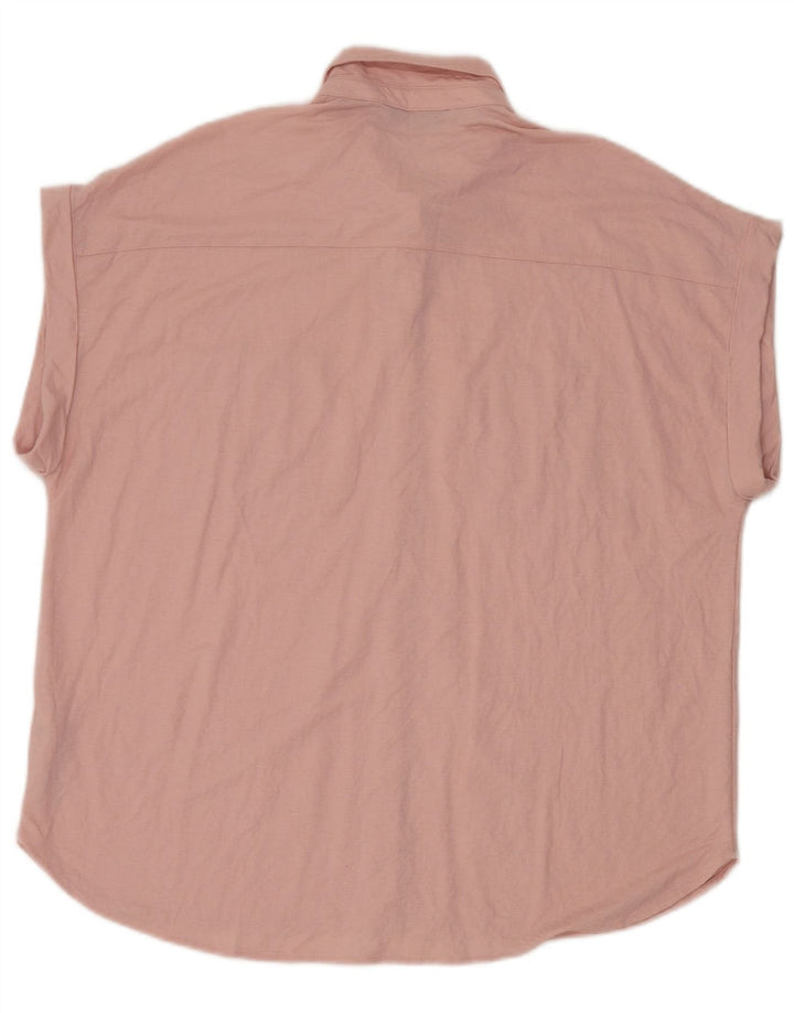 Marks & Spencer Damen Kurzarm-Oversize-Hemd UK 14 Large Pink