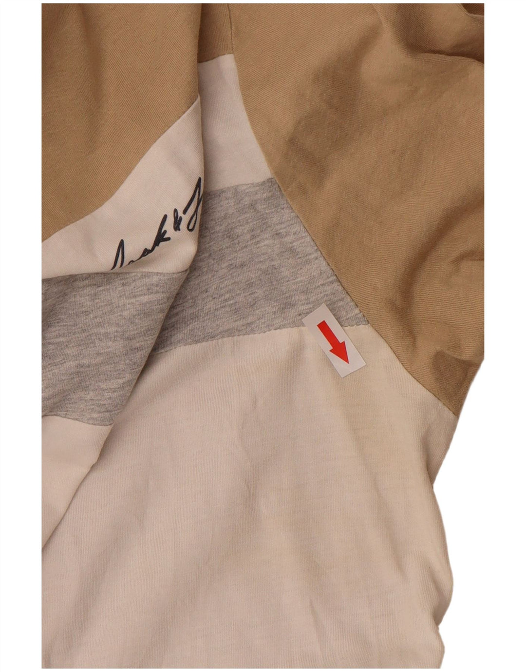 JACK & JONES Herren-T-Shirt-Oberteil aus mittelweißer Colourblock-Baumwolle