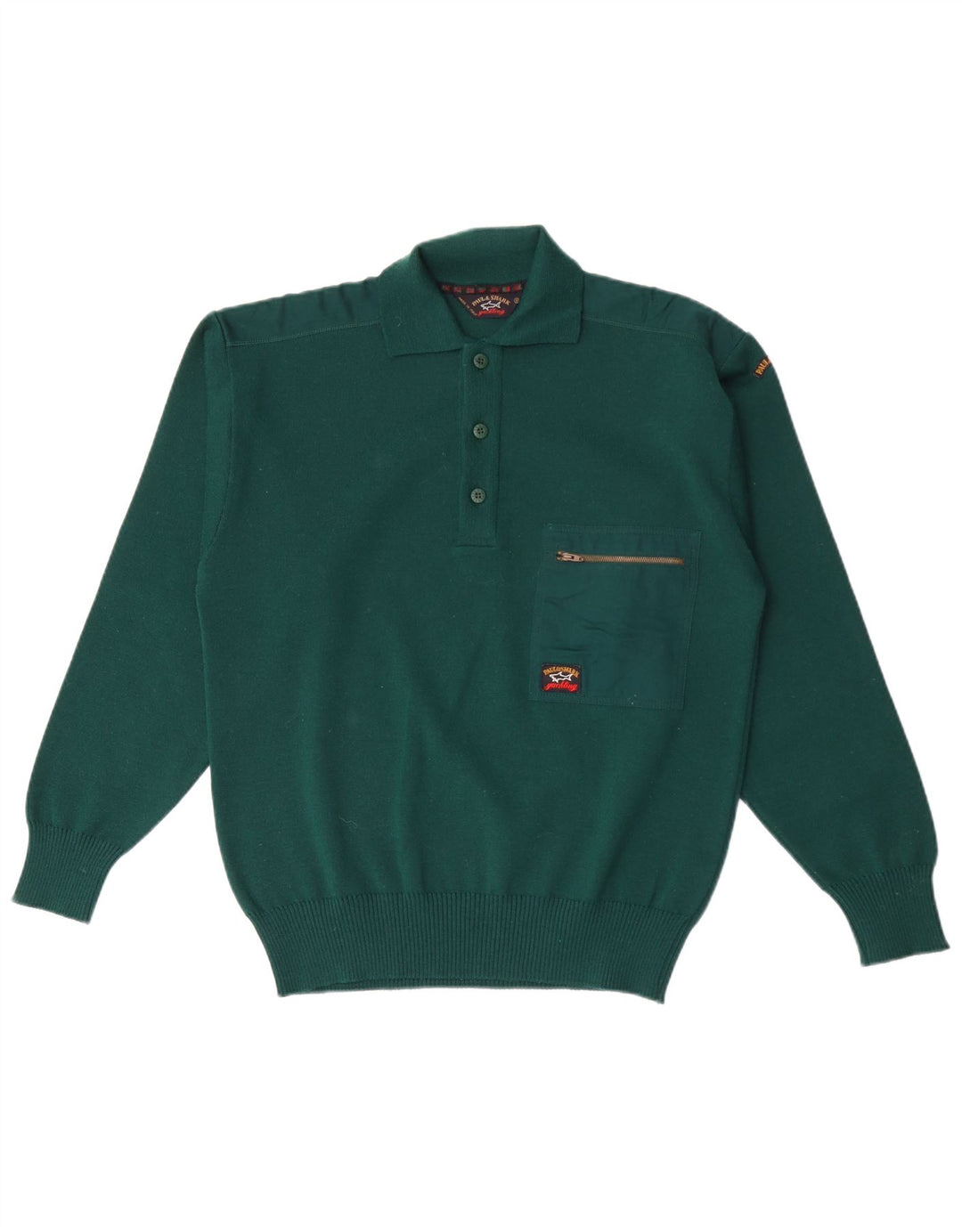 PAUL & SHARK Herren-Pullover mit Rollkragen, Größe S, grüne Wolle