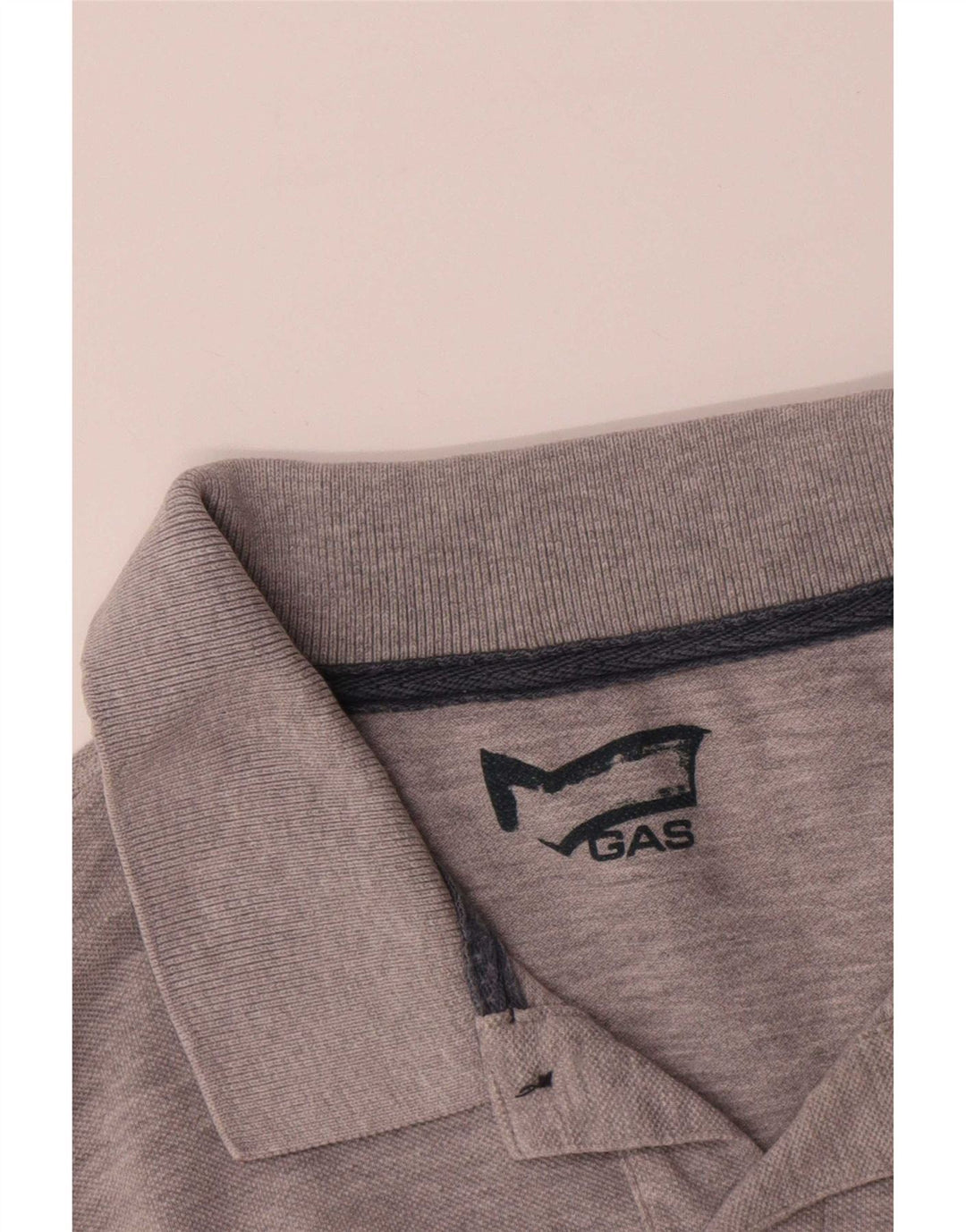 Gas Herren-Poloshirt, mittelgrau gesprenkelte Baumwolle