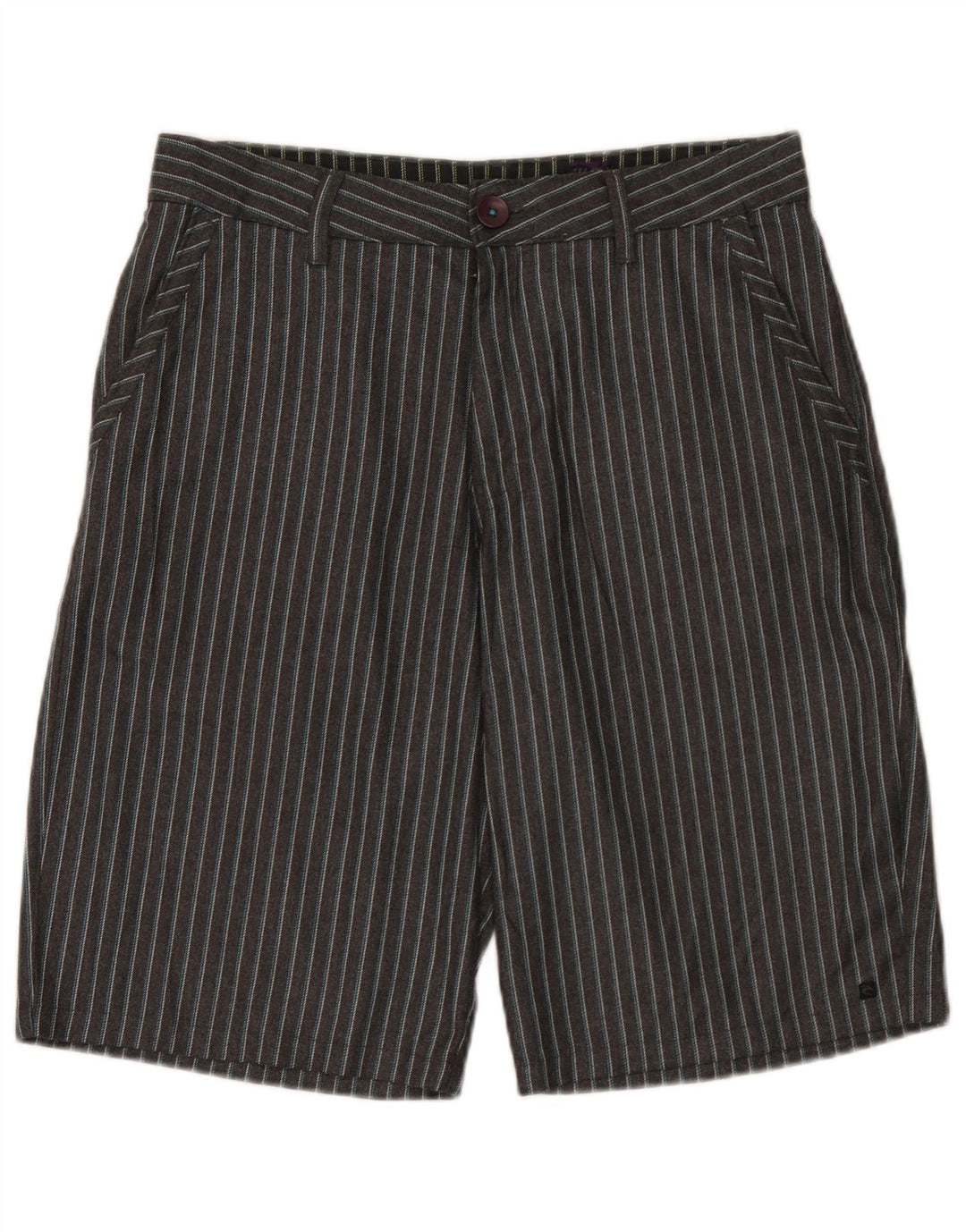 Rip Curl Herren Chino Shorts W32 Mittelgrau gestreiftes Polyester