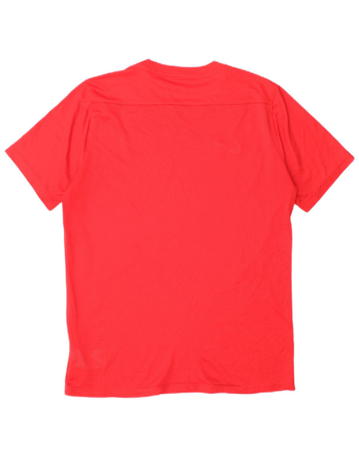 Nike Herren Dri Fit T-Shirt Top, großes rotes Polyester