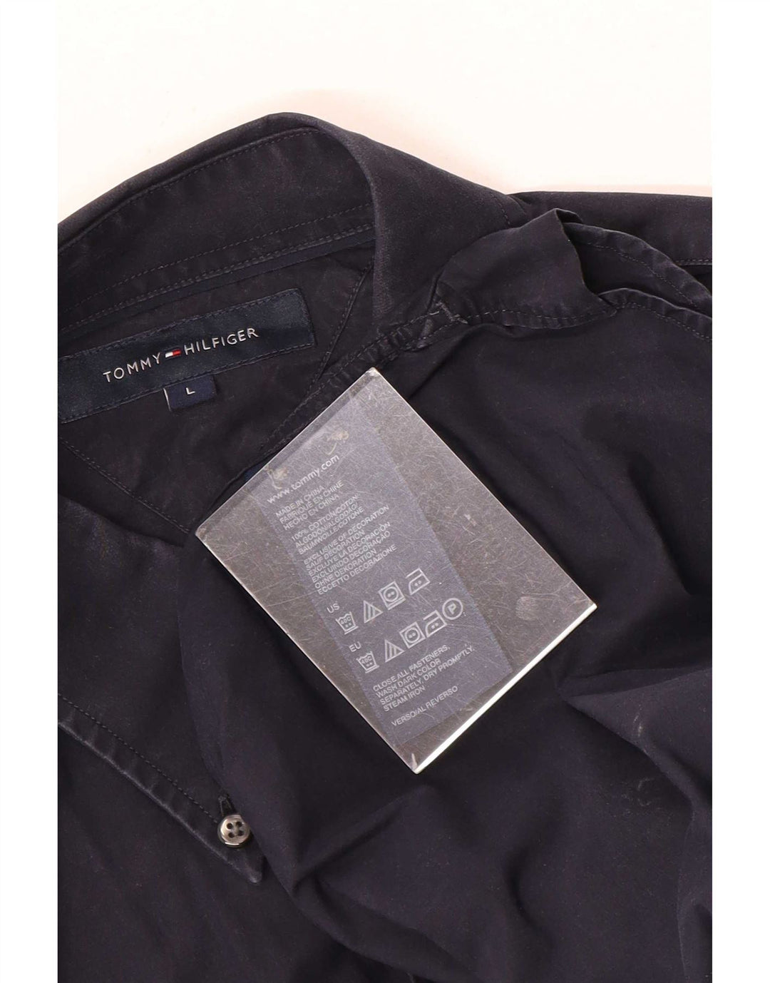 Tommy Hilfiger Herren-Grafikhemd, groß, marineblau, Baumwolle