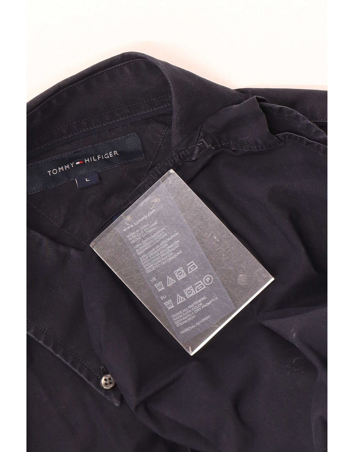 Tommy Hilfiger Herren-Grafikhemd, groß, marineblau, Baumwolle