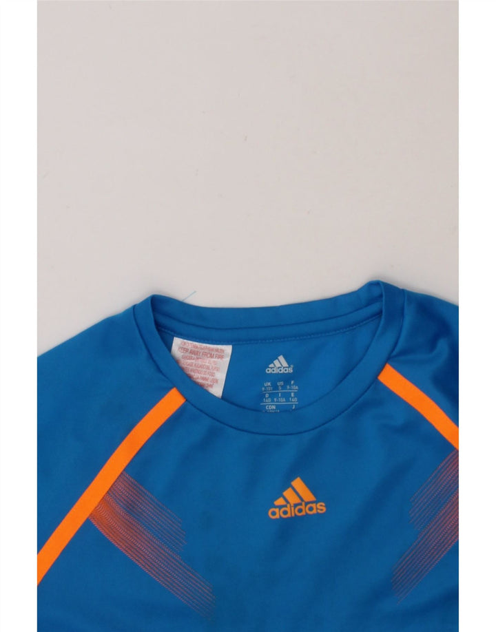 ADIDAS Boys Climalite T-Shirt Top 9-10 Years Blue Polyester Vintage Adidas and Second-Hand Adidas from Messina Hembry 