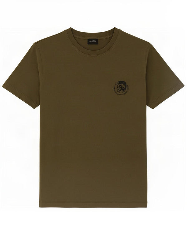 Diesel Herren T-Shirt Top Medium Khaki Baumwolle