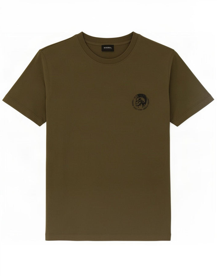 Diesel Herren T-Shirt Top Medium Khaki Baumwolle