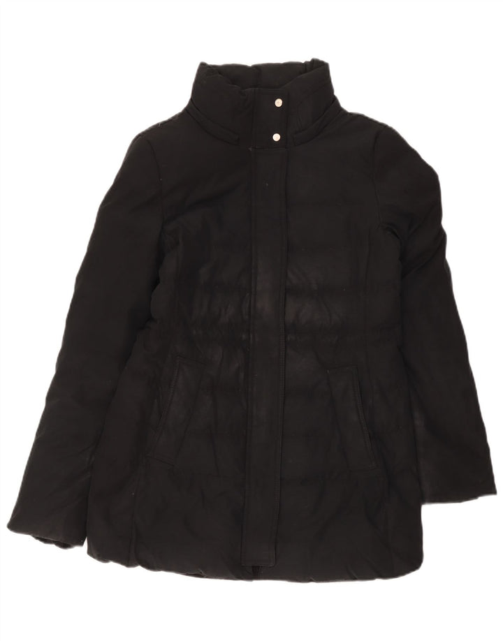 Zara Damen Wattierte Jacke UK 10 Small Schwarz Baumwolle
