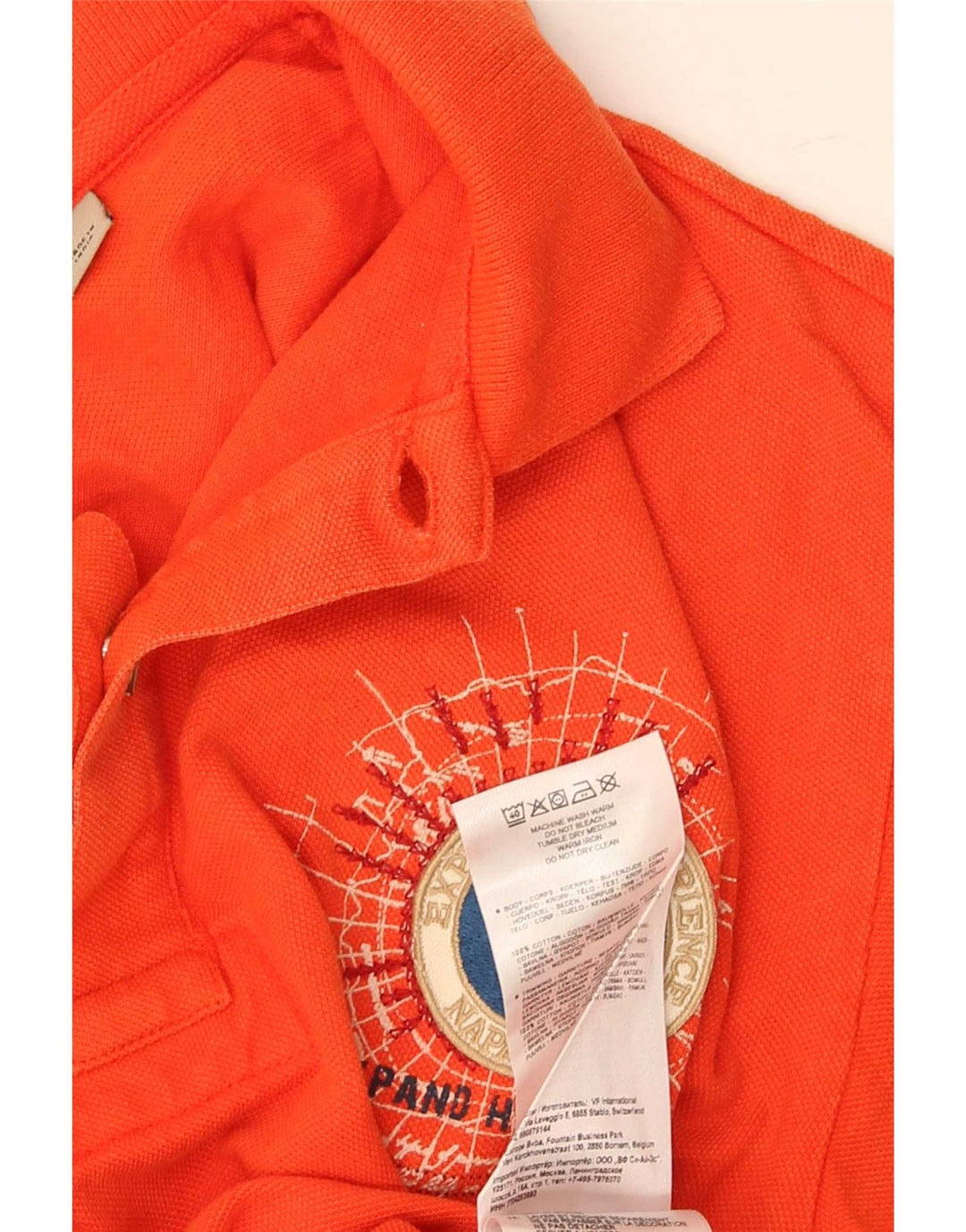 Napapijri Herren-Poloshirt mit Grafik, mittelorange Baumwolle