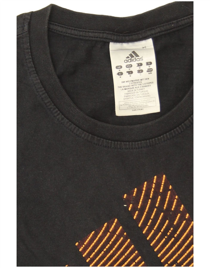 Adidas Herren Grafik T-Shirt Top Medium Schwarz Baumwolle