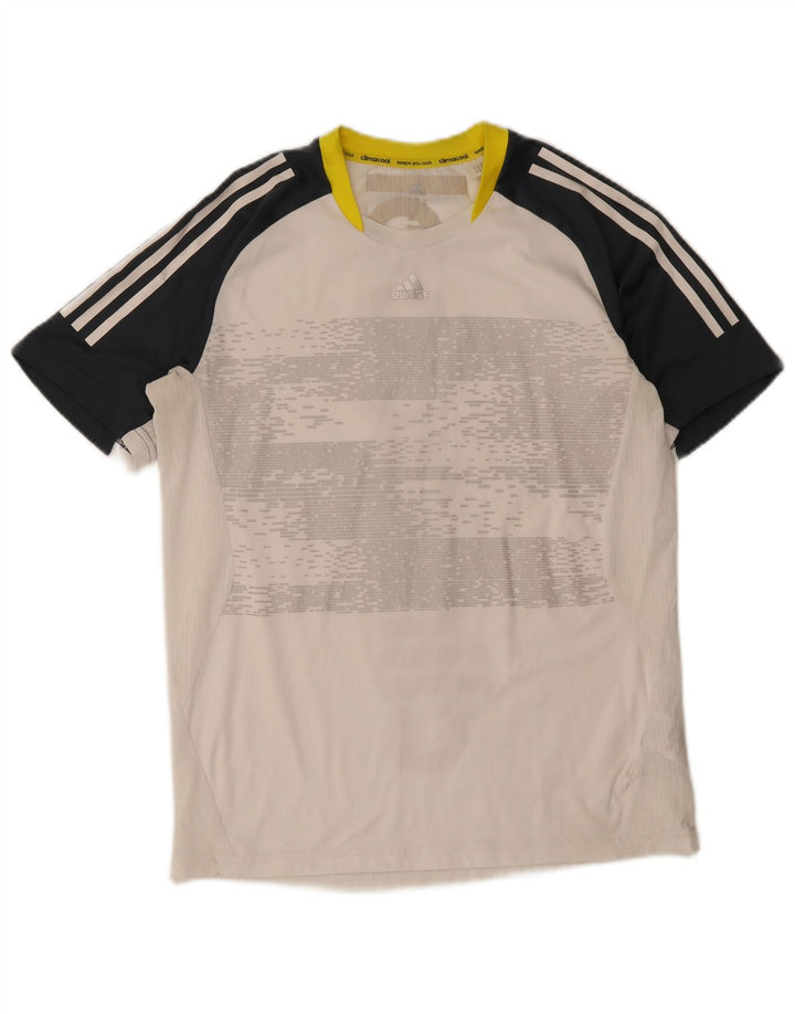 Adidas Herren Climacool Graphic T-Shirt Top Mittelweiß Farbblock