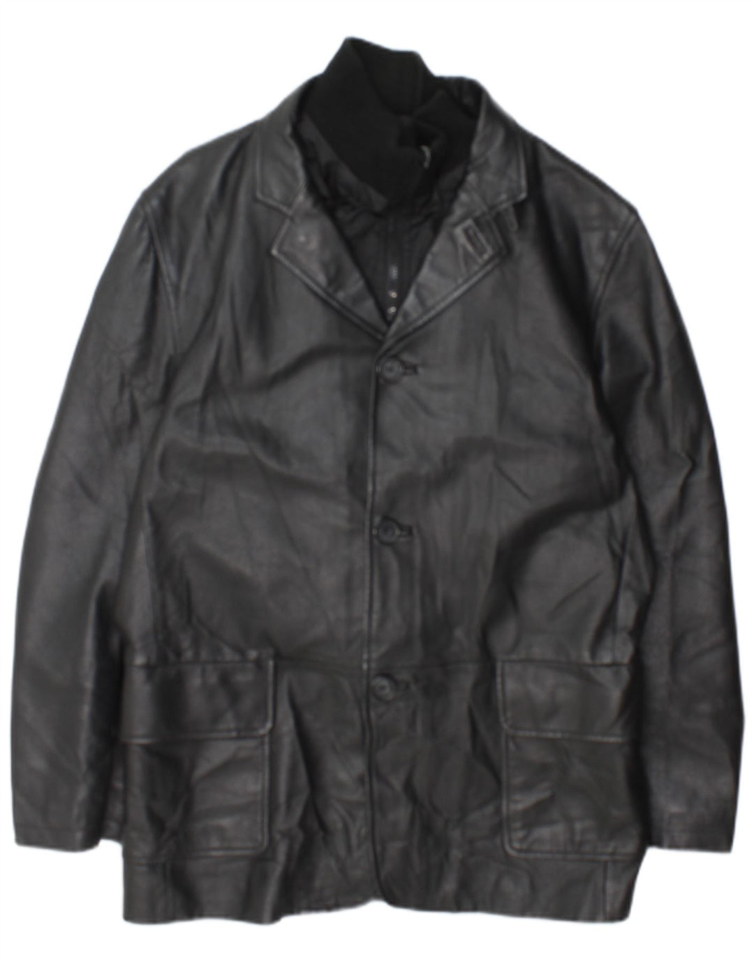 Conbipel Herren Lederjacke IT 48 Mittelschwarzes Leder