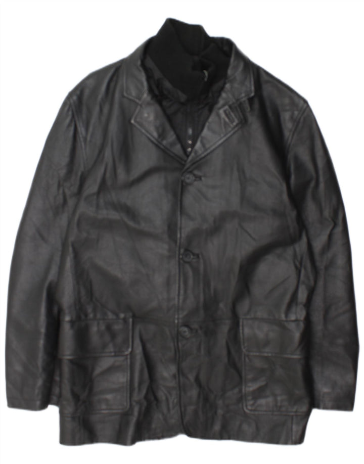 Conbipel Herren Lederjacke IT 48 Mittelschwarzes Leder