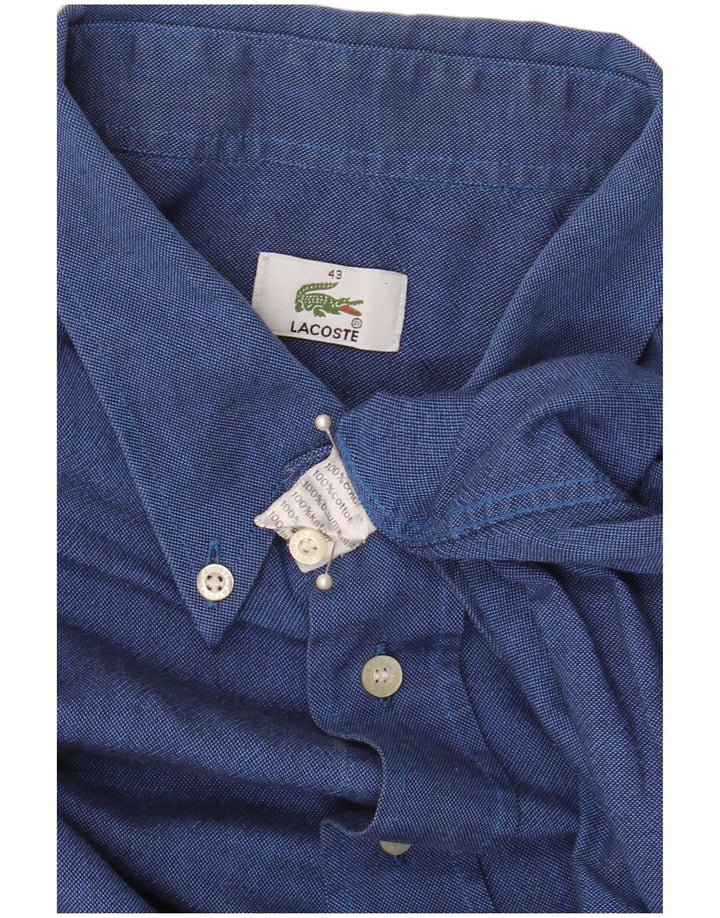 Lacoste Herrenhemd Größe 43 XL Blaue Baumwolle