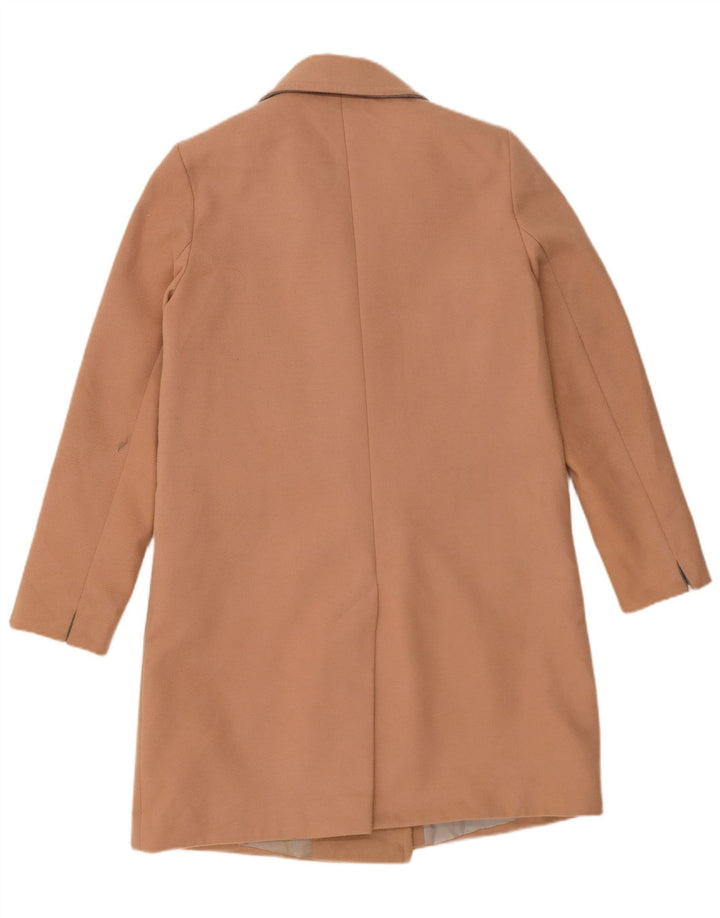 Topshop Damen Zweireihiger Mantel UK 12 Medium Beige Polyester