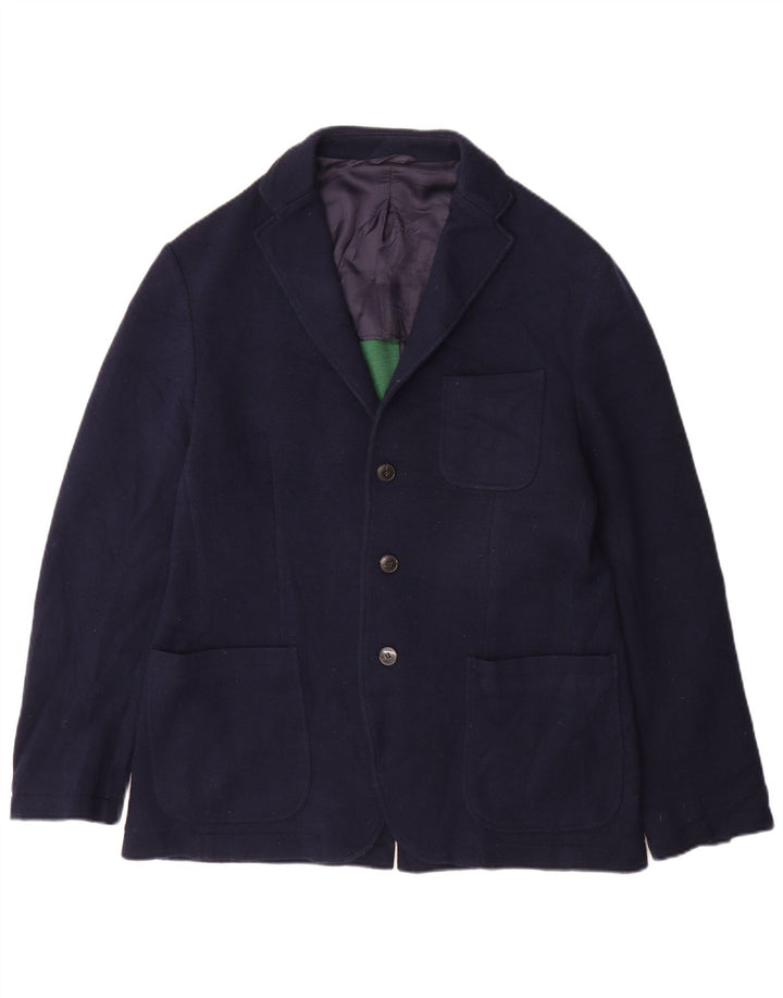 Fred Perry Herren 3-Knopf-Blazerjacke IT 42 XL Marineblaue Baumwolle