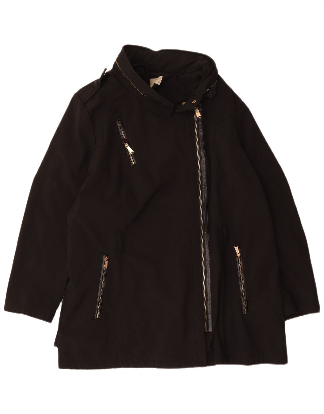 Michael Kors Damen Übergroße Militärjacke UK 20 2XL Schwarz Polyester
