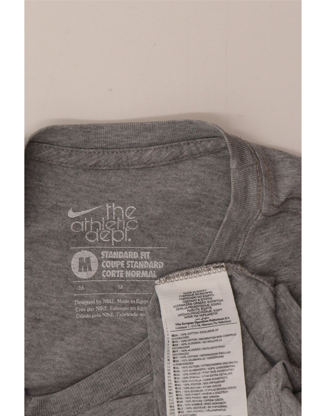 Nike Herren-T-Shirt mit Standard-Passform, mittelgrau gesprenkelte Baumwolle