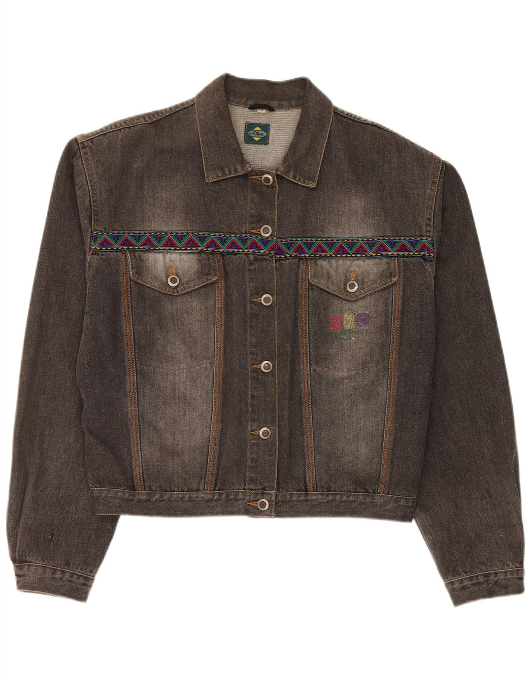 S.Oliver Damen Übergroße Jeansjacke UK 10 Small Graue Baumwolle