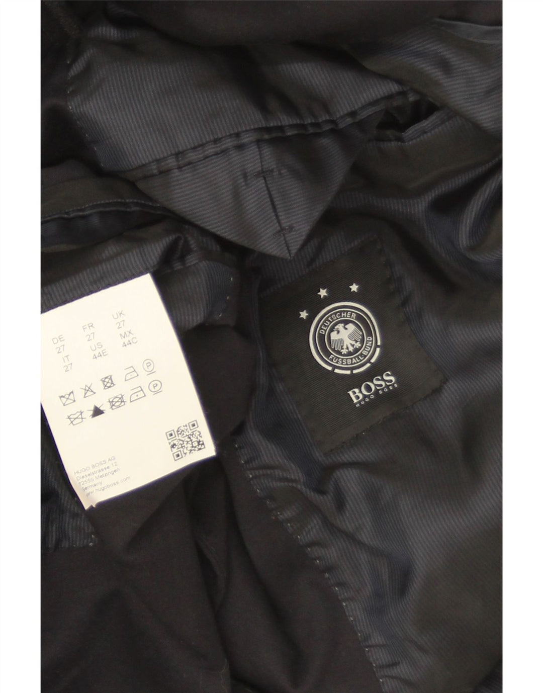 Hugo Boss Herren-Blazer mit 2 Knöpfen, UK 40, große marineblaue Baumwolle