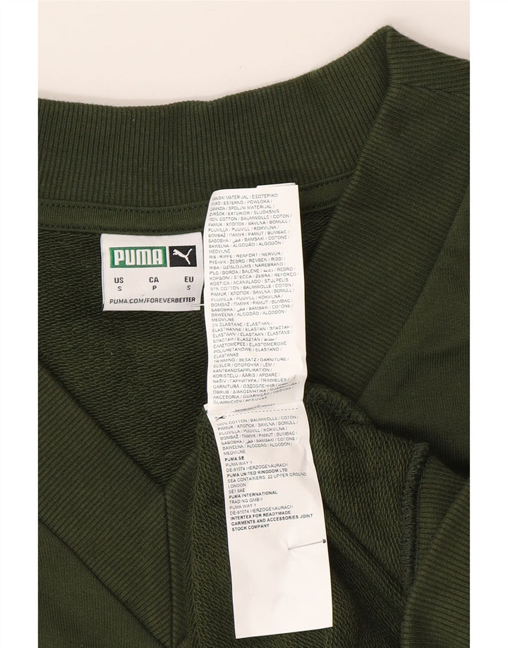 PUMA Herren ärmelloser Sweatshirt-Pullover, klein, grüne Baumwolle