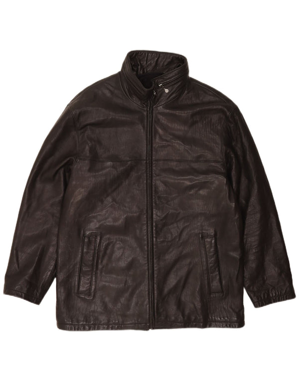 Pierre Cardin Herren-Lederjacke mit Kapuze, UK 44, 2XL, Schwarz