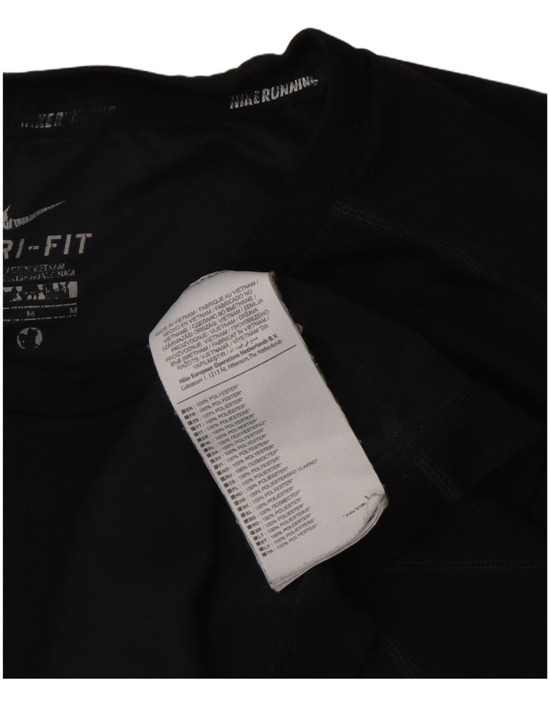 Nike Herren Dri Fit T-Shirt Top Medium Schwarz Polyester