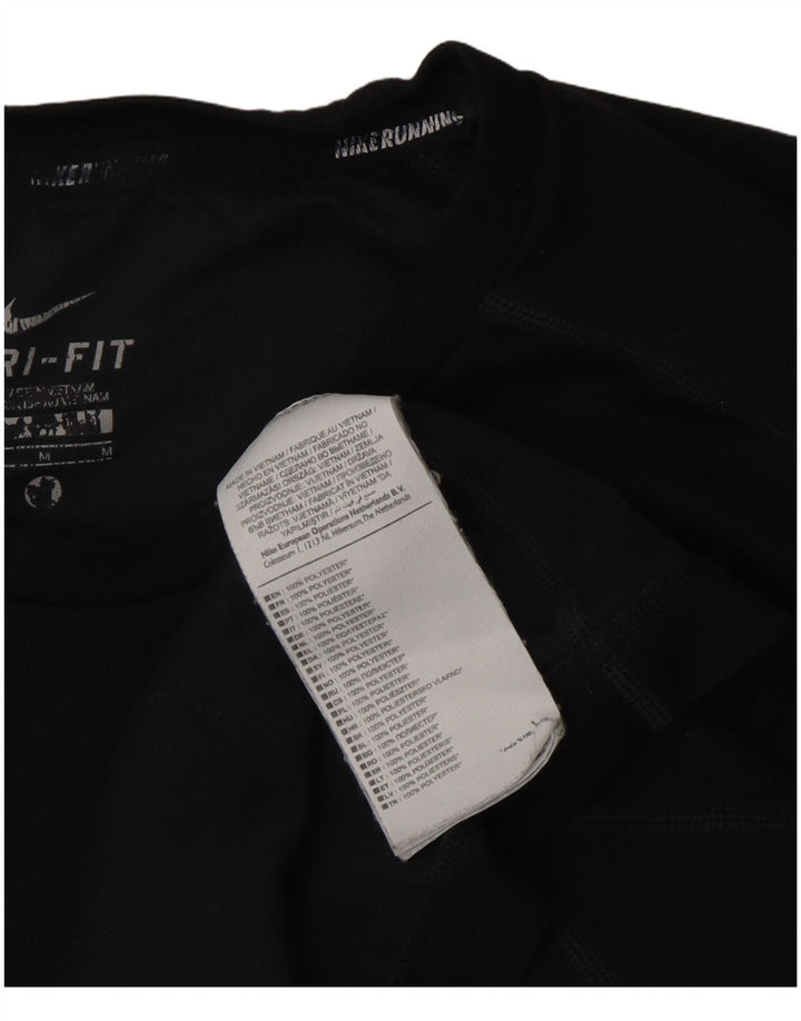 Nike Herren Dri Fit T-Shirt Top Medium Schwarz Polyester