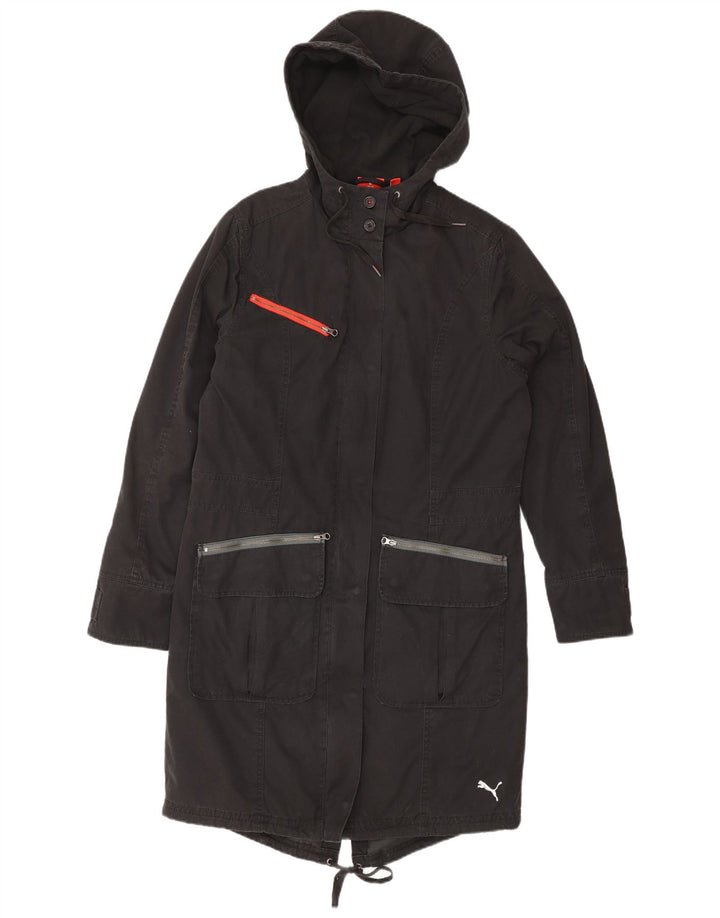 PUMA Damen-Parka mit Kapuze, übergroß, Gr. 10, Größe S, Schwarz, Baumwolle