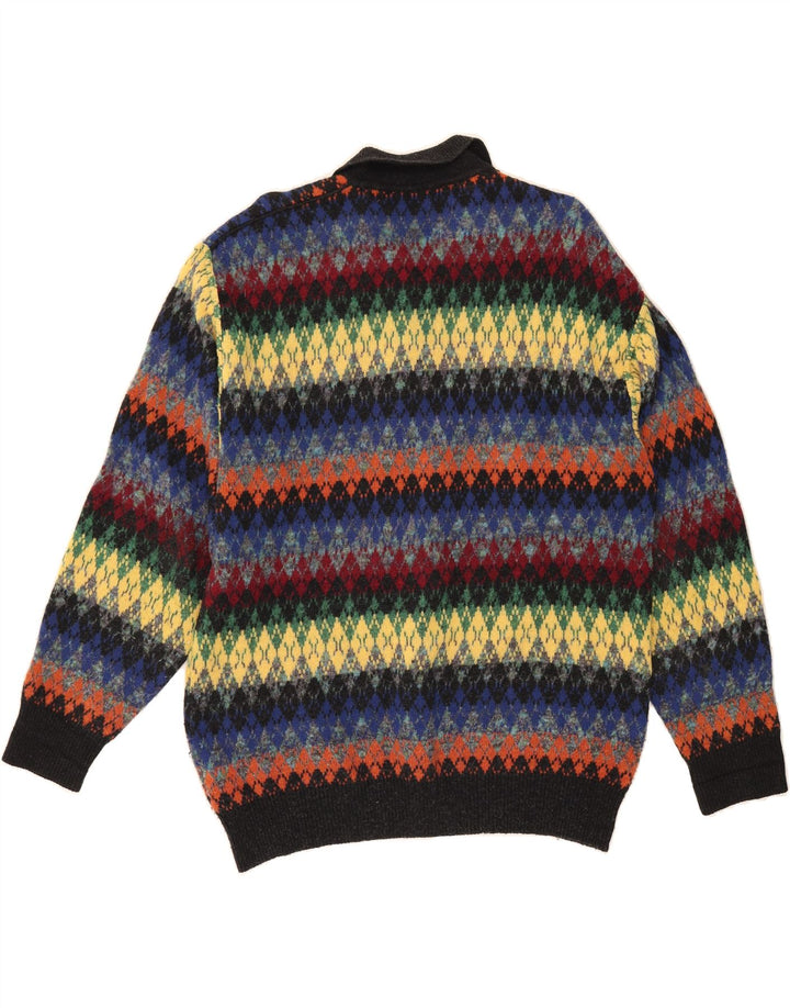 GIANNI BUGLI Mens Polo Neck Jumper Sweater IT 50 Medium Multicoloured Vintage Gianni Bugli and Second-Hand Gianni Bugli from Messina Hembry 