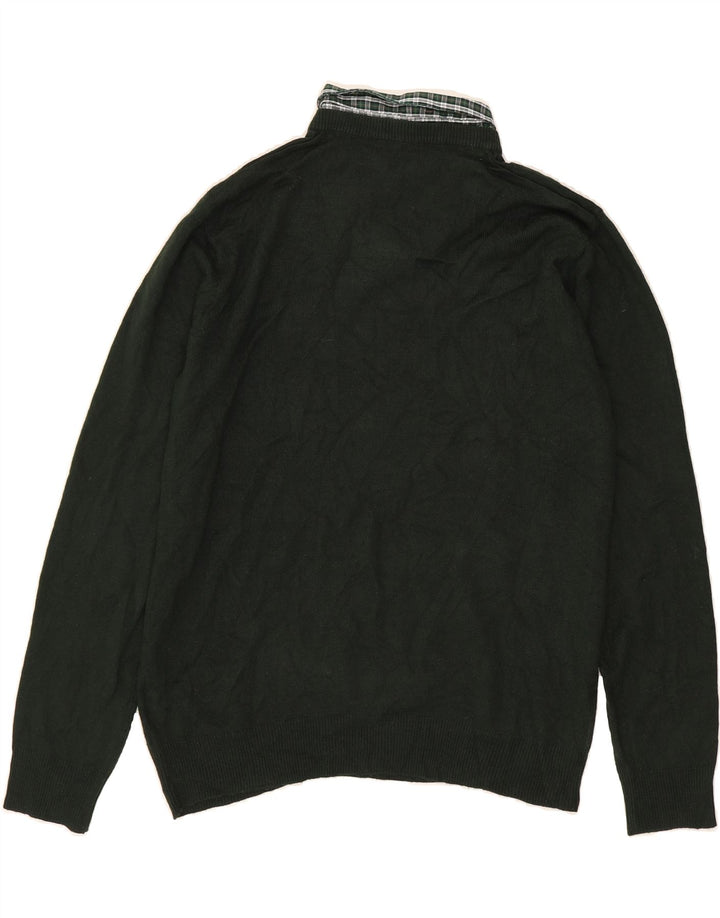 PIERRE CARDIN Mens V-Neck Jumper Sweater Medium Green Acrylic Vintage Pierre Cardin and Second-Hand Pierre Cardin from Messina Hembry 