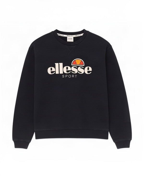 Ellesse Womens Graphic Sweatshirt Pullover UK 12 Medium Marineblau Baumwolle