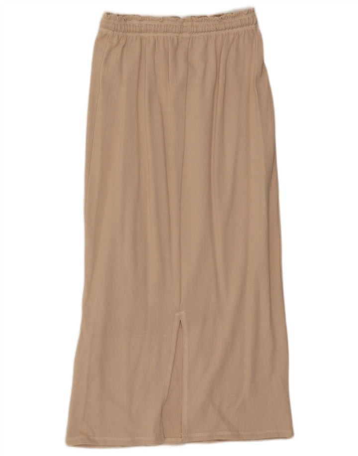 Zara Damen Midirock Small W26 Beige Baumwolle