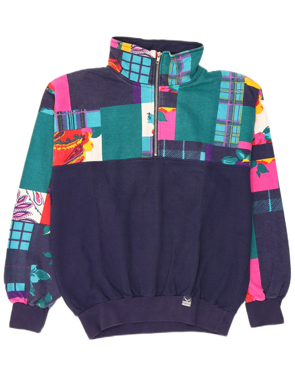 TRIGEMA Damen-Trainingsanzug, UK 14, mittlere Marineblau-Patchwork-Baumwolle