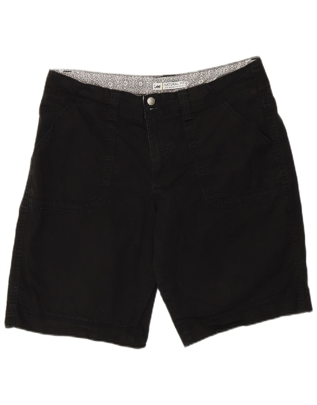 Lee Womens Natural Fit Chino Shorts US 12 Large W34 Schwarze Baumwolle