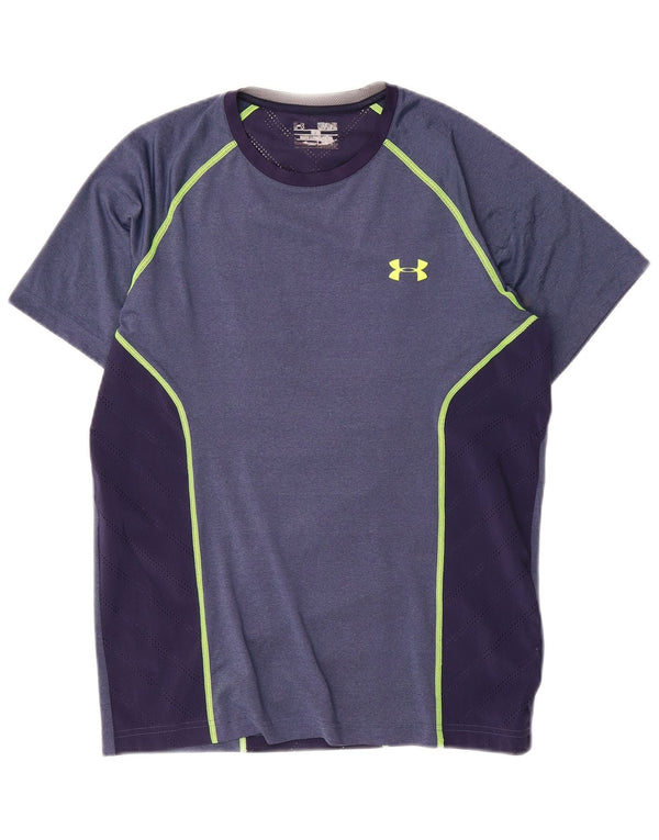 Under Armour Herren Heat Gear T-Shirt-Oberteil, mittleres Marineblau, Farbblock