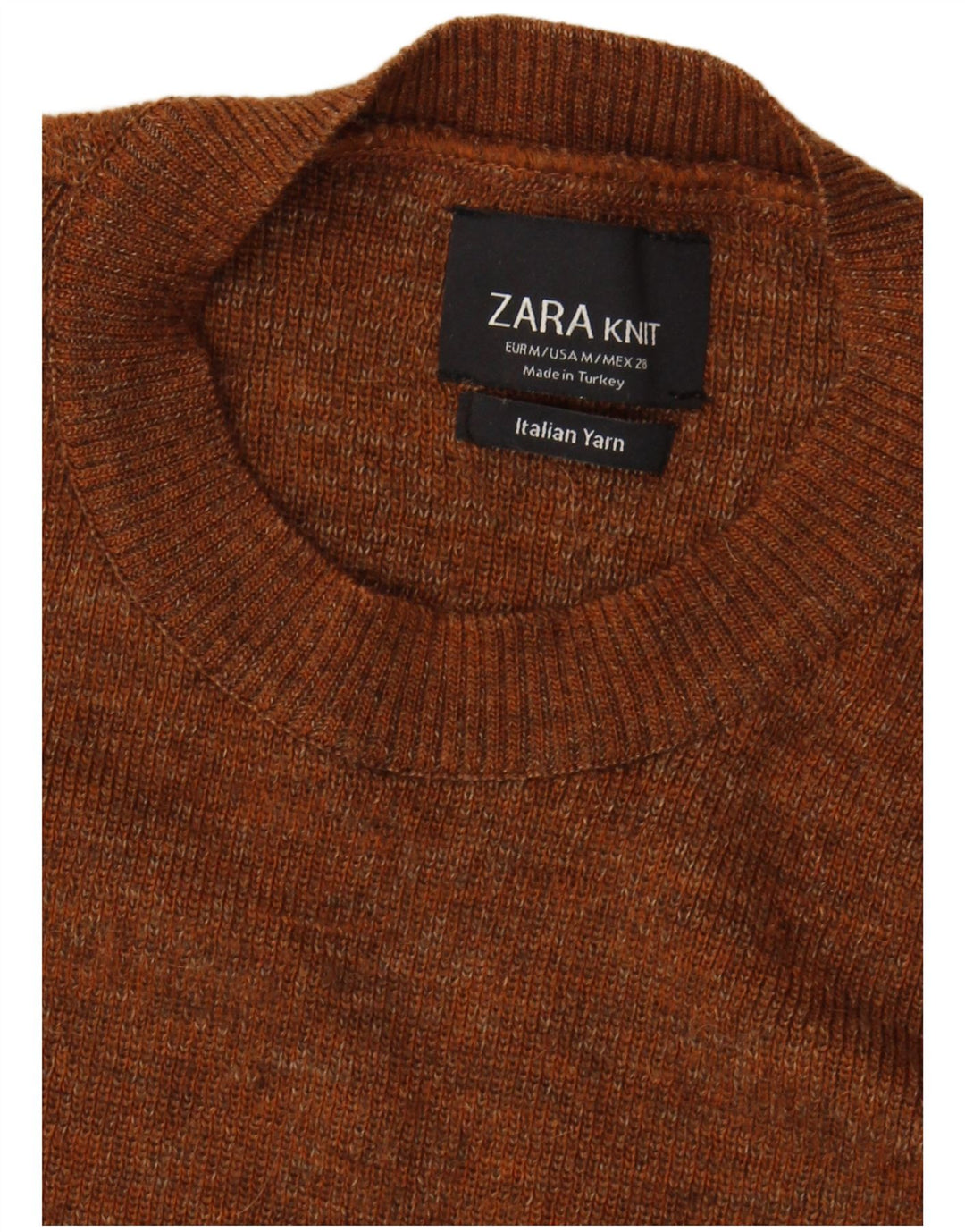 Zara Damen Pullover mit Rundhalsausschnitt, UK 12, Mittelbraun