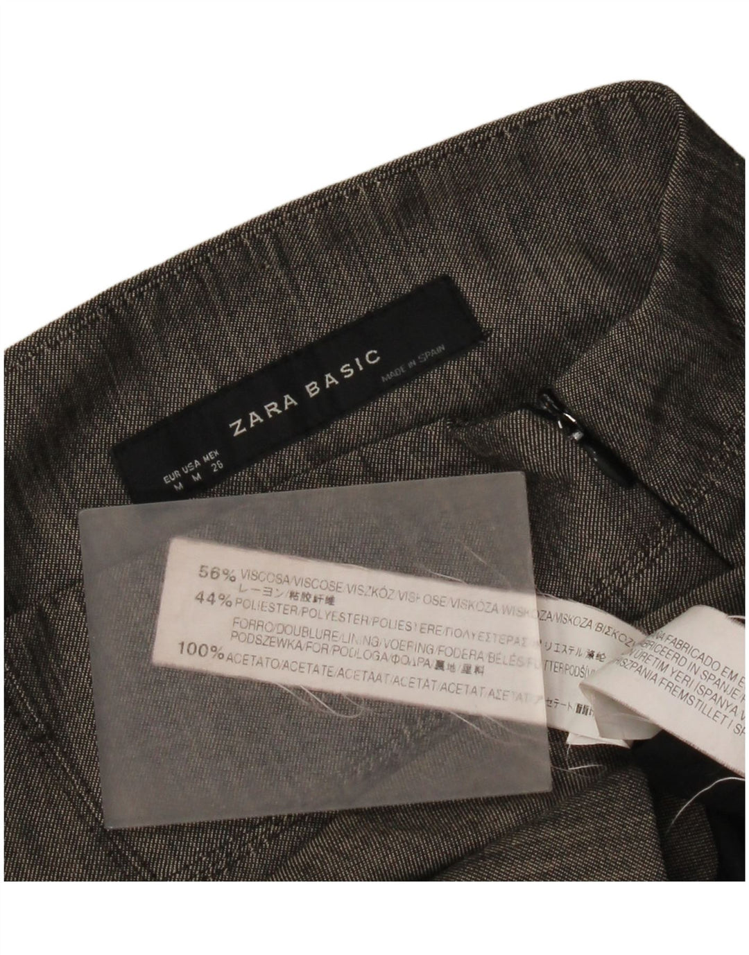 Zara Damen Bleistiftrock Medium W28 Graue Viskose