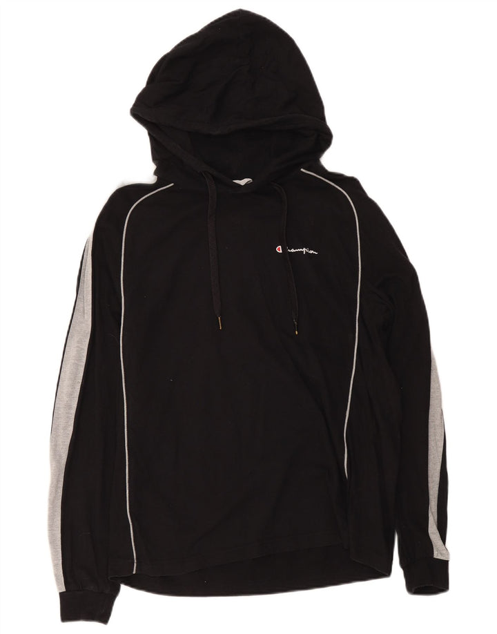 Champion Herren-Kapuzenoberteil, langärmelig, Mittelschwarz, Colourblock-Baumwolle