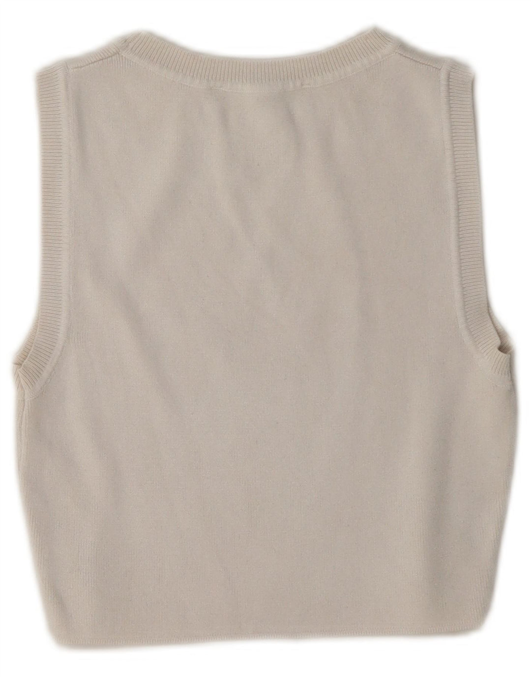 Zara Damen Crop Vest Top UK 14 Large Beige Viskose