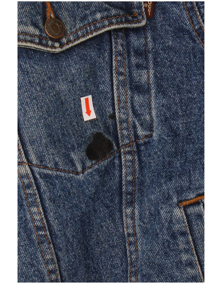 CASUCCI Herren Sherpa Jeansjacke UK 38 Mittelblaue Baumwolle