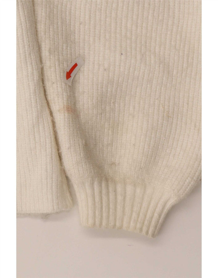 Zara Damen-Cardigan-Pullover UK 12 Mittelweiße Viskose
