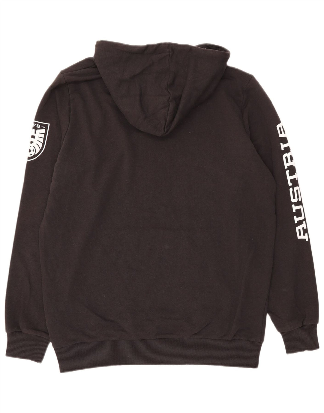 PUMA Mens Austria Graphic Hoodie Jumper Medium Black Cotton