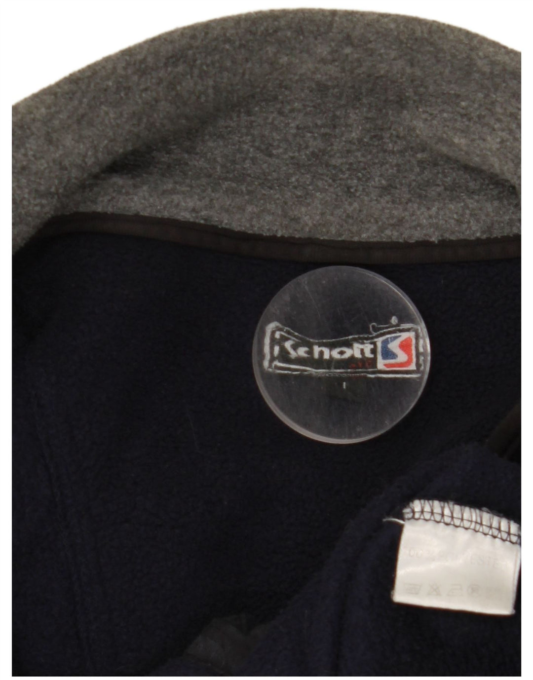 SCHOTT Herren Fleecejacke UK 40 Large Marineblau Polyester