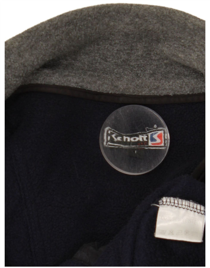 SCHOTT Herren Fleecejacke UK 40 Large Marineblau Polyester