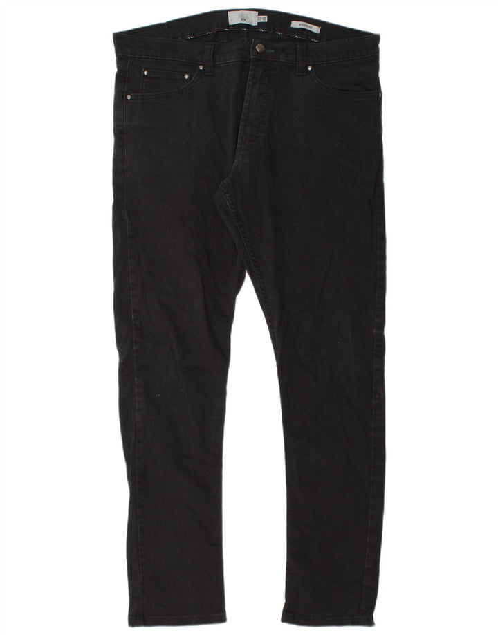 Marks & Spencer Herren Slim Jeans W36 L33 Schwarze Baumwolle